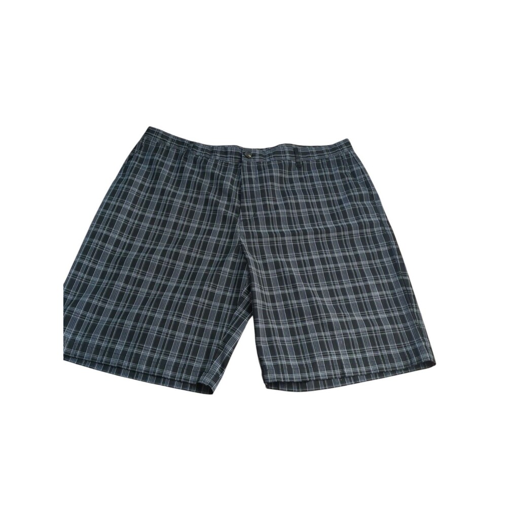 Adidas Golf Shorts Mens Size 42 Poly/Spandex Plaid Black-Grey-White